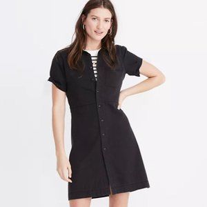 Madewell Black Denim Shirtdress in Lunar Wash